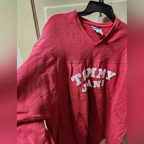 Tommy Hilfiger Vintage Jeans Graphic Drop Shoulder 100% Cotton Sweater - Picture 4 of 8